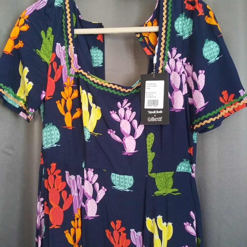 Gorgeous Modcloth Collectif Cactus Dress XS (UK 6)